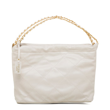 Borsa a spalla bianca off-white trapuntata da donna con manico a catena Swish Jeans Matilda, Borse e accessori Donna, SKU b511001773, Immagine 0